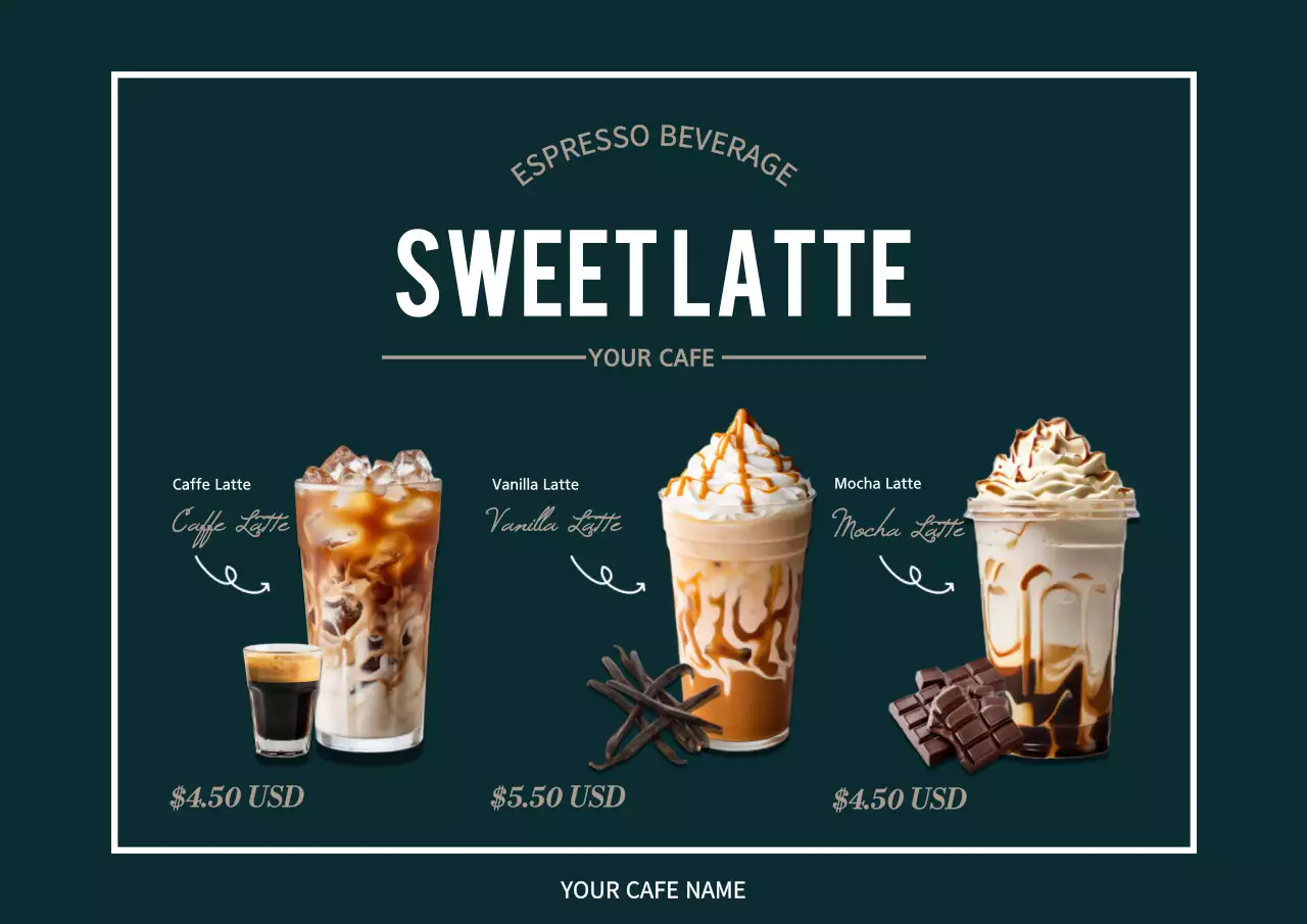 Black Modern Latte Promotion Poster