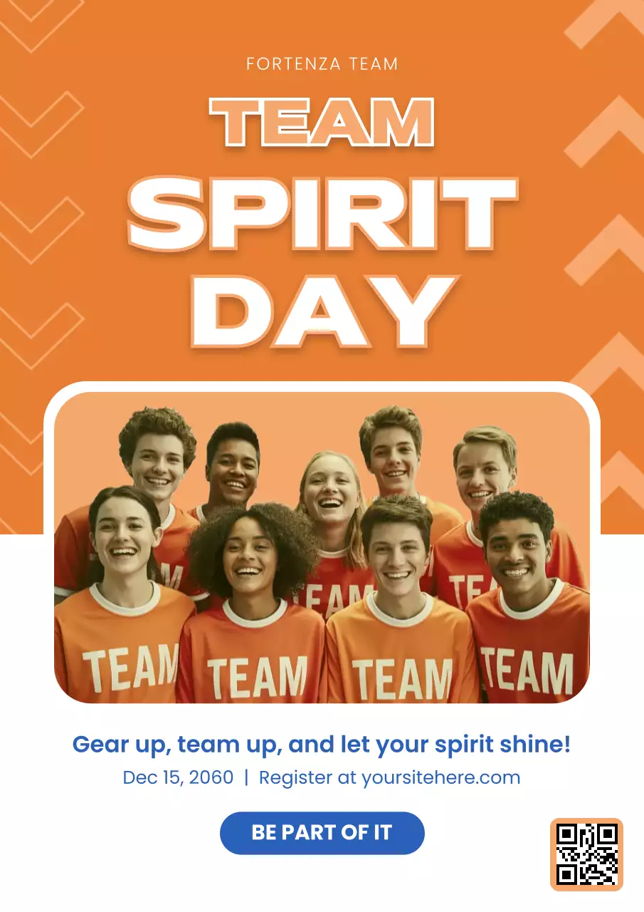 Orange Bold Team Event Invitation Poster