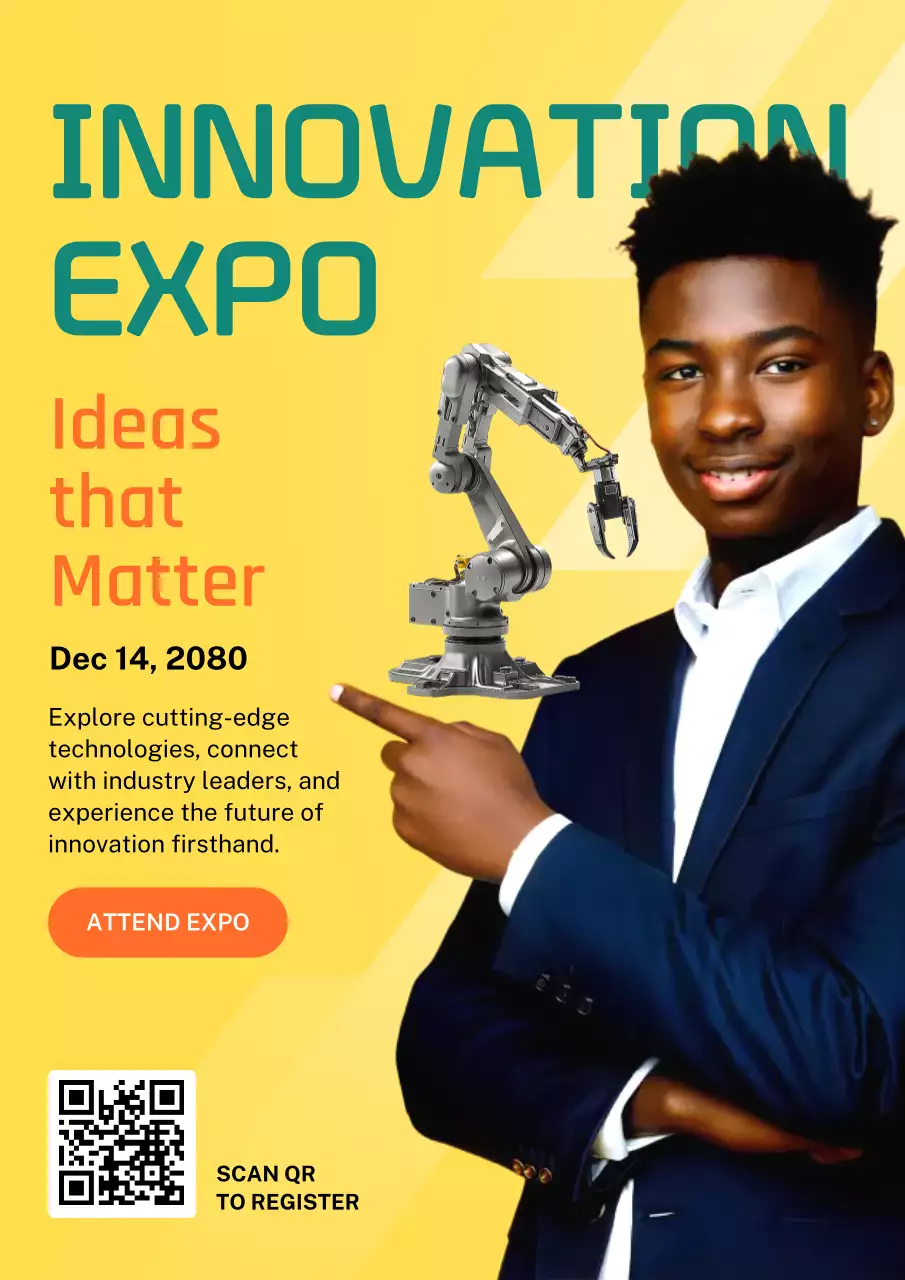 Yellow Modern Innovation Invitation Poster