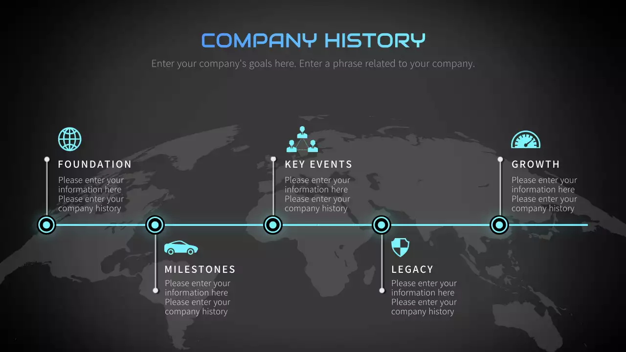 Black Modern Company History Document Infographic