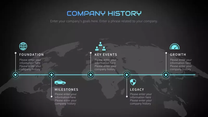 Black Modern Company History Document Infographic