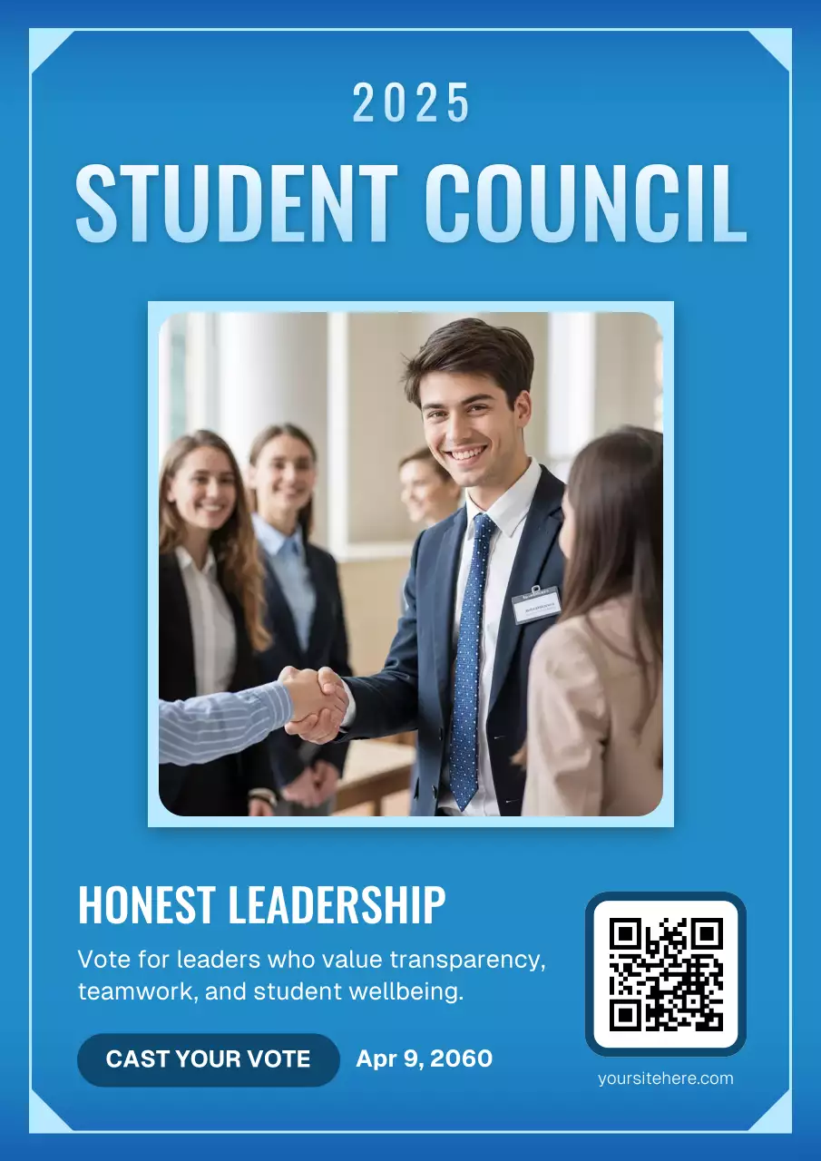 Blue Modern Leadership Promotion Poster