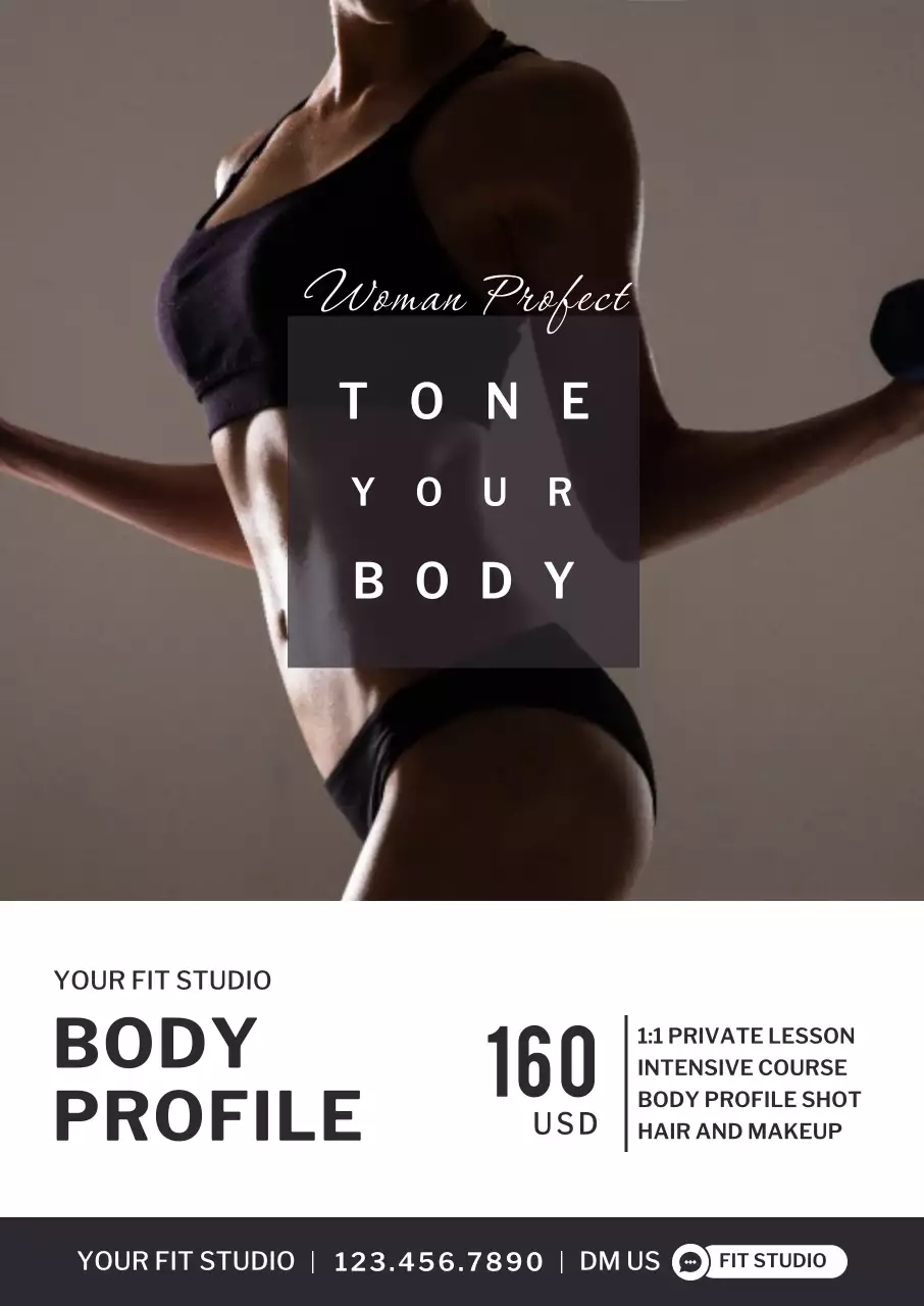 Black Modern Fitness Promotion Poster