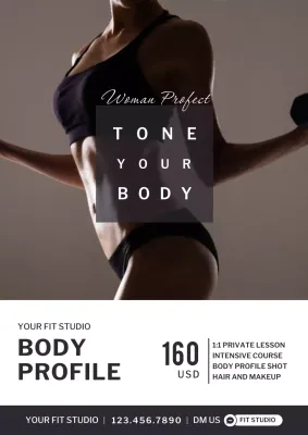 Black Modern Fitness Promotion Poster