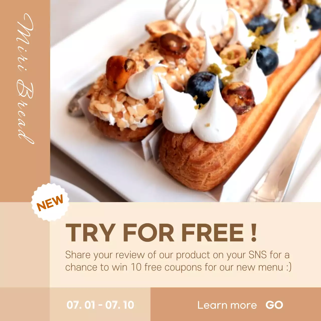 Beige Modern Bakery Promotion Social Media Post