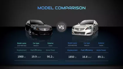 Compare A and B models in blue and black