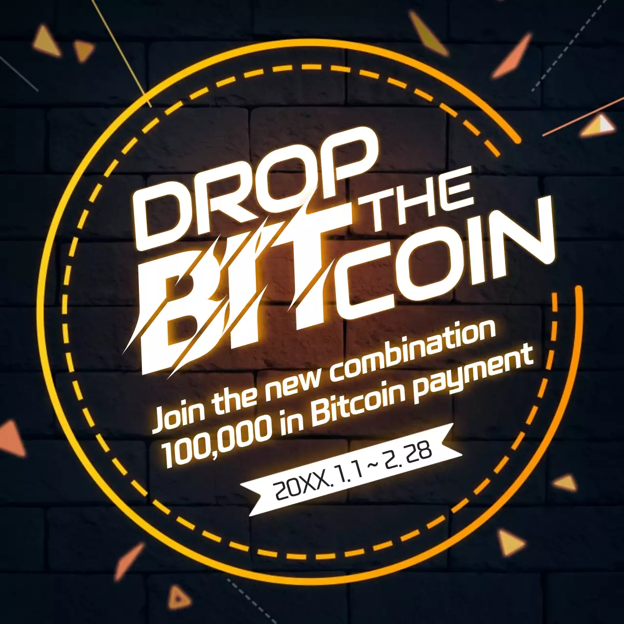 Orange Trendy Bitcoin Promotion Social Media Post