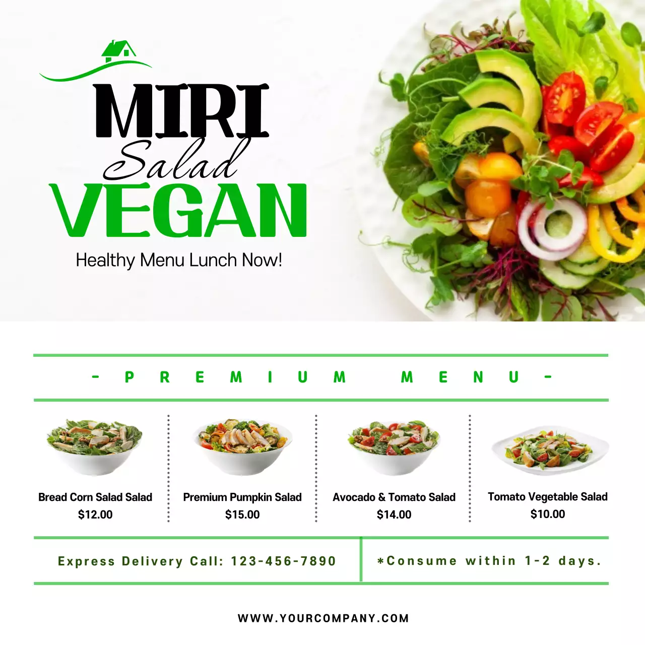 Green Modern Vegan Promotion Instagram Post