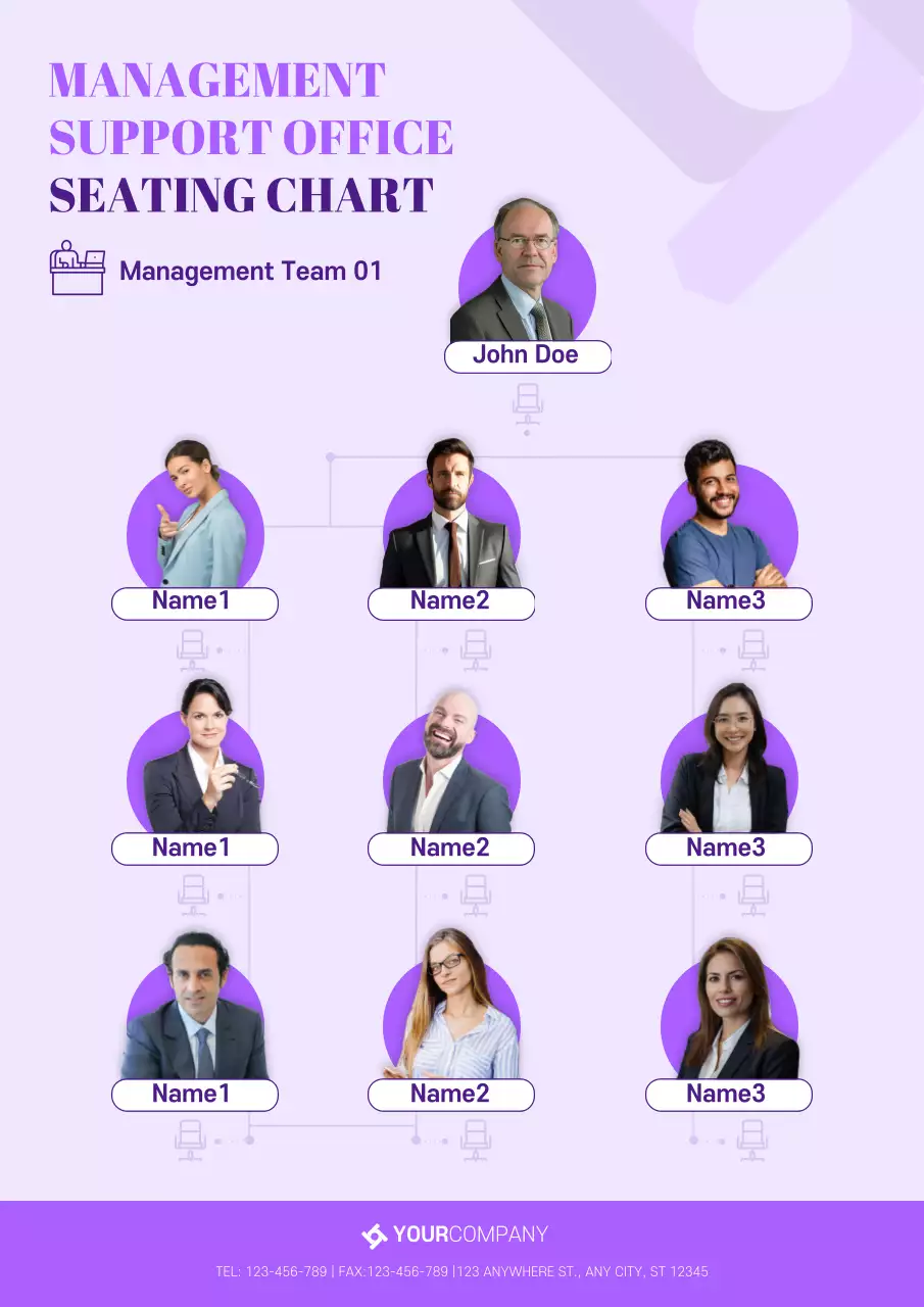 Purple Modern Office Layout Poster