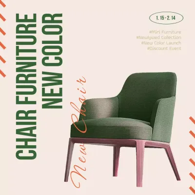 Green Modern Furniture Promotion Social Media Post