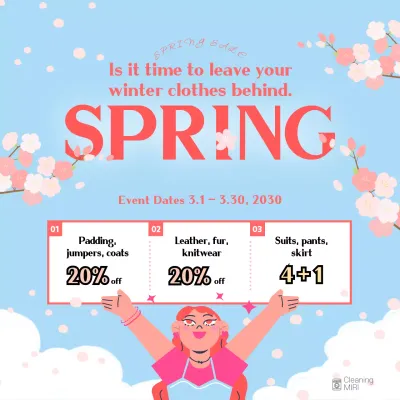 Blue Modern Spring Promotion Instagram Post