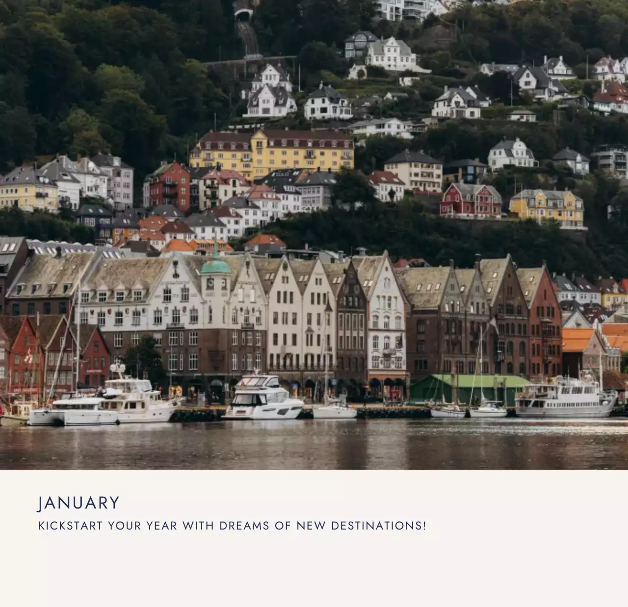 아이보리 모던 여행 캘린더