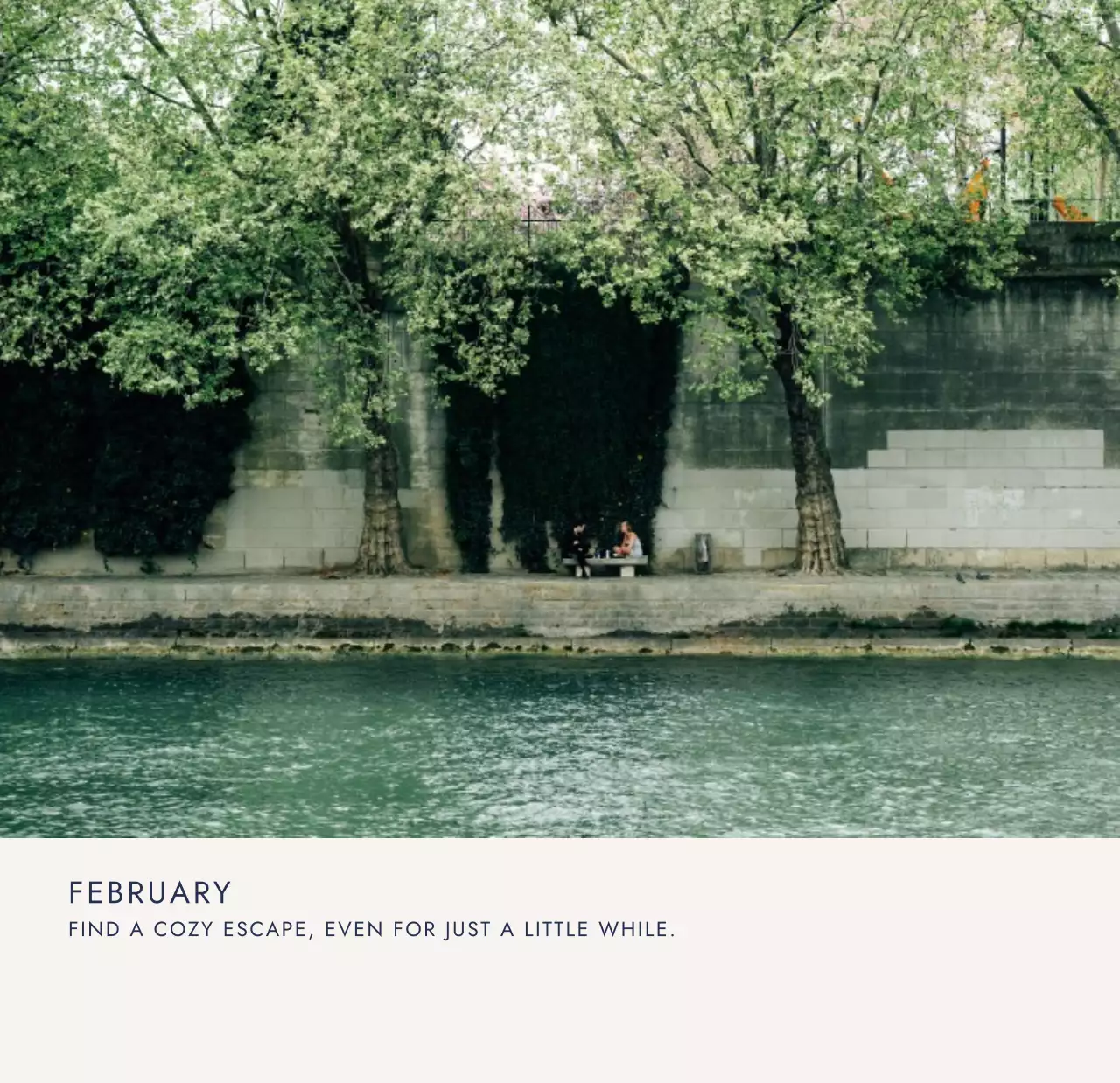 아이보리 모던 여행 캘린더