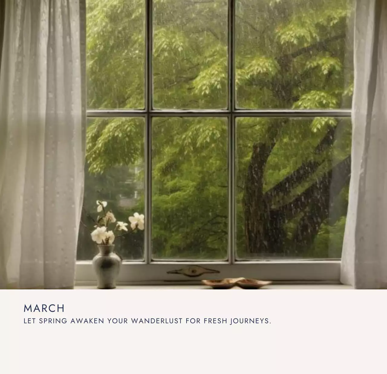 아이보리 모던 여행 캘린더