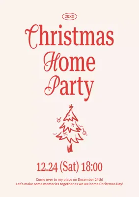 Red Classic Christmas Invitation