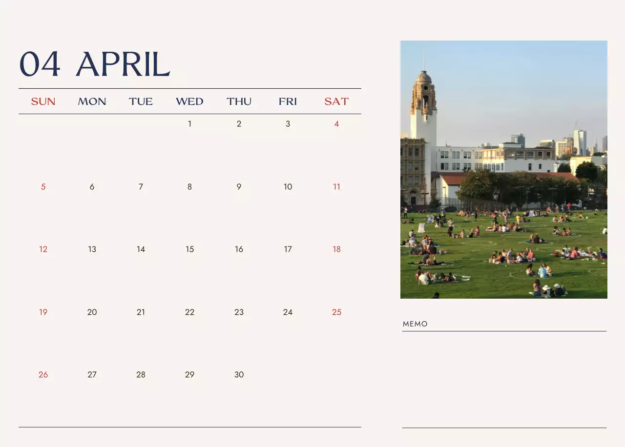 아이보리 모던 달력 캘린더