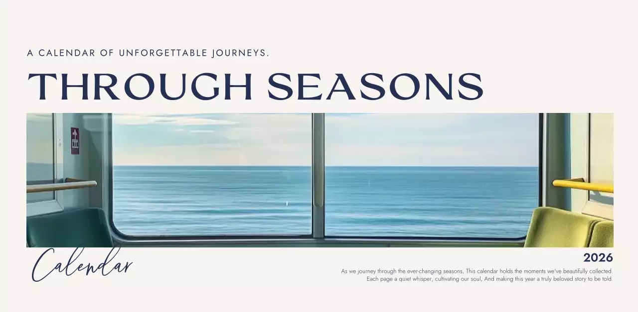 아이보리 심플 여행 캘린더