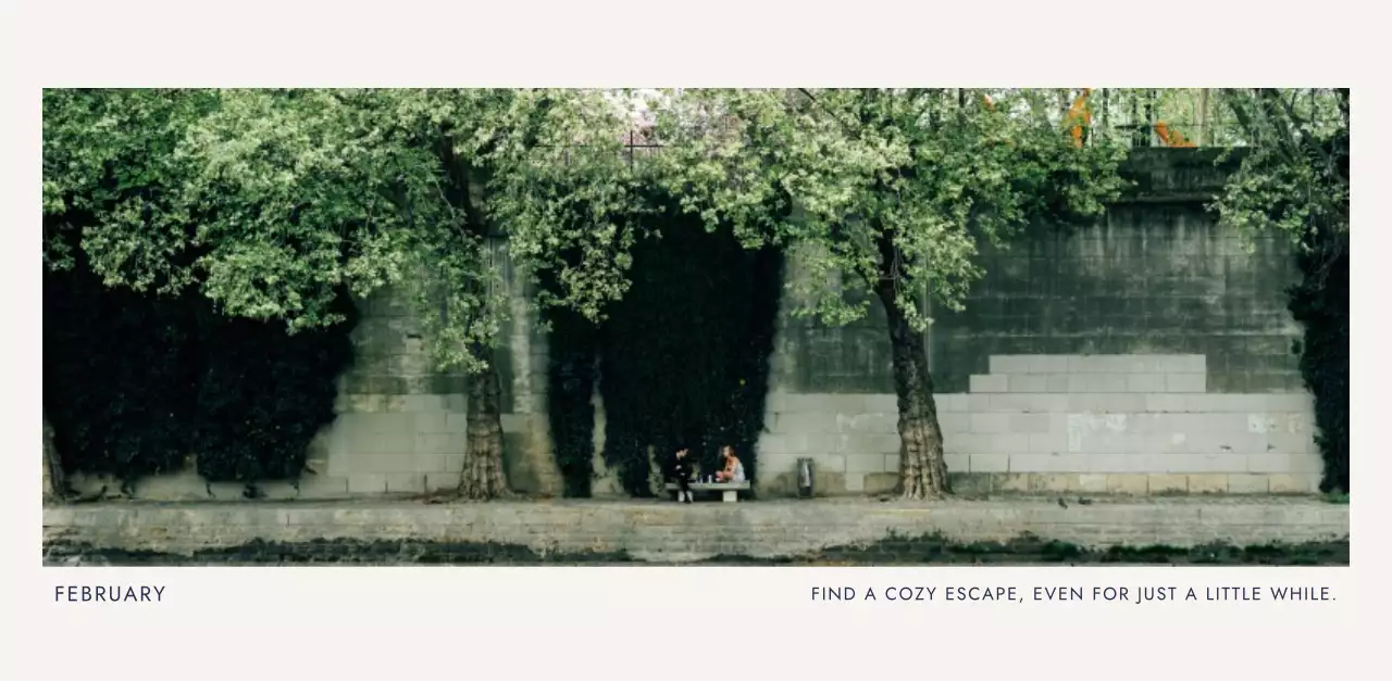 아이보리 심플 여행 캘린더