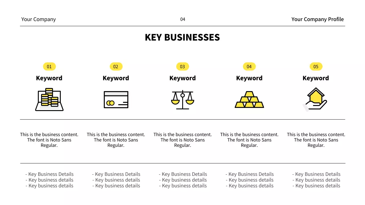 Yellow Simple Company Profile Document Presentation