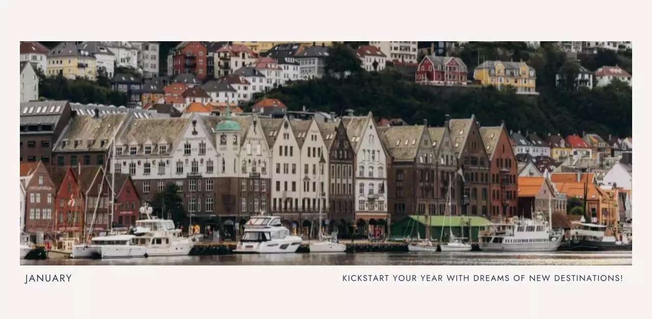 아이보리 심플 여행 캘린더