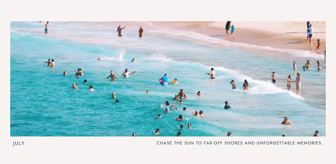 아이보리 심플 여행 캘린더