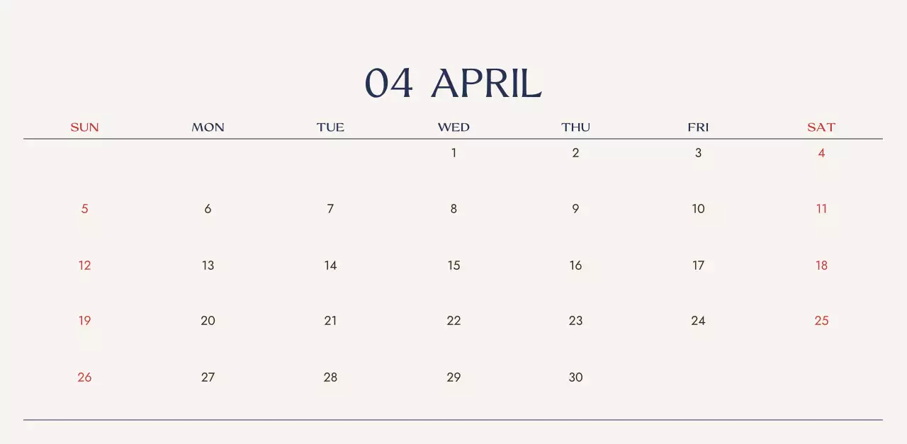 아이보리 심플 여행 캘린더