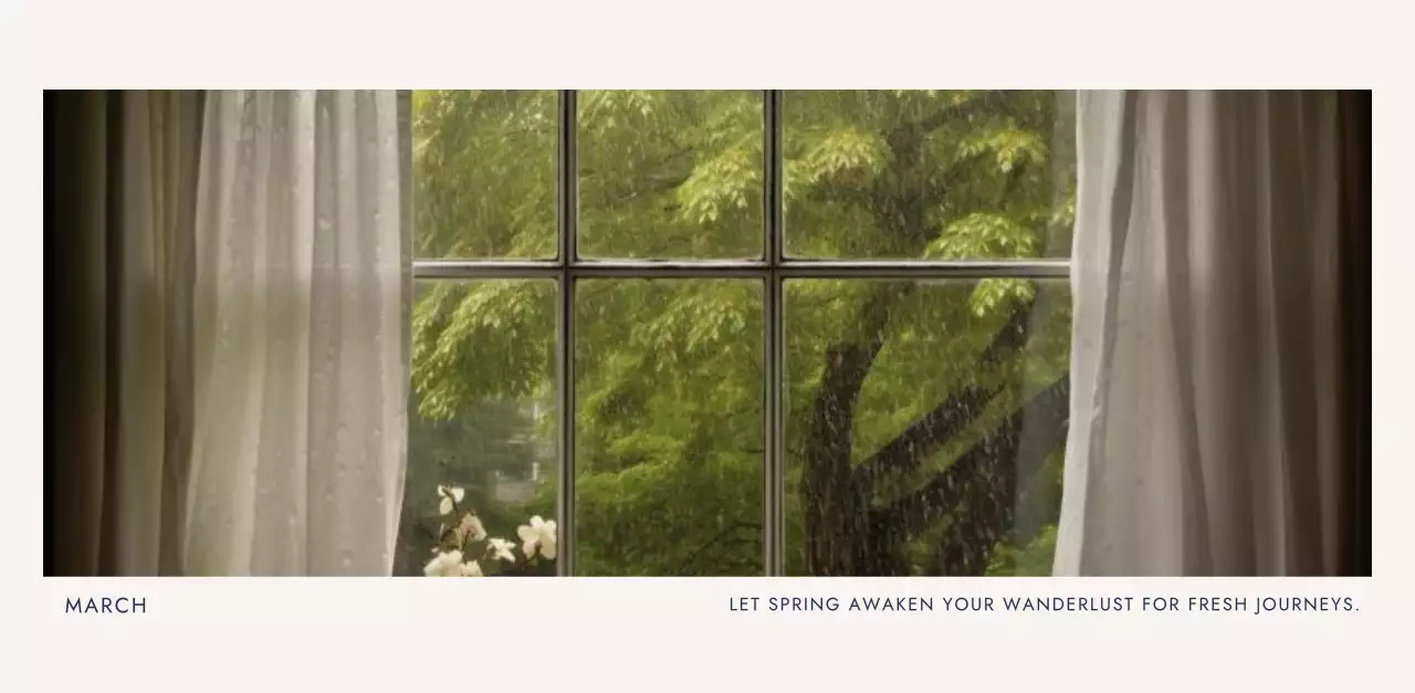 아이보리 심플 여행 캘린더