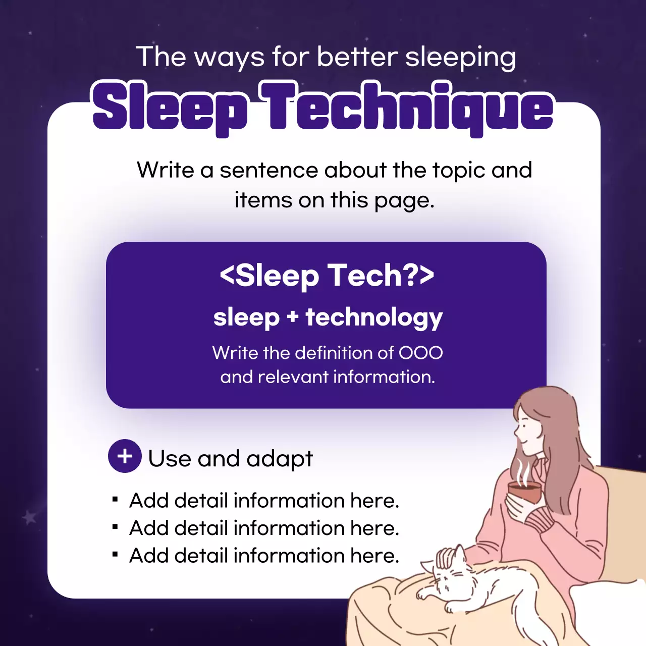 Providing technology sleep tech information for sweet sleep with blue tone neon sign feeling