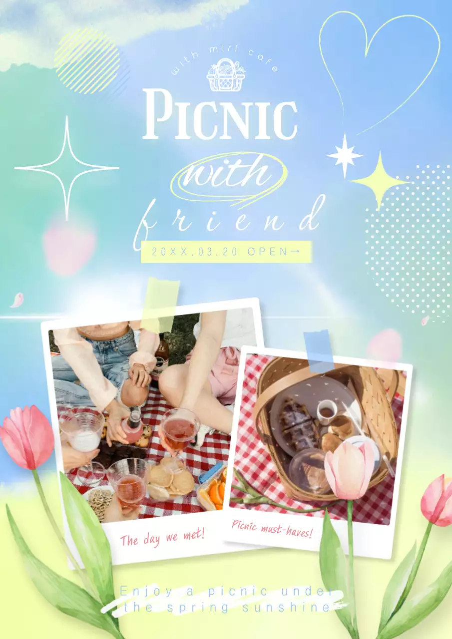 Pastel Aesthetic Picnic Invitation Poster