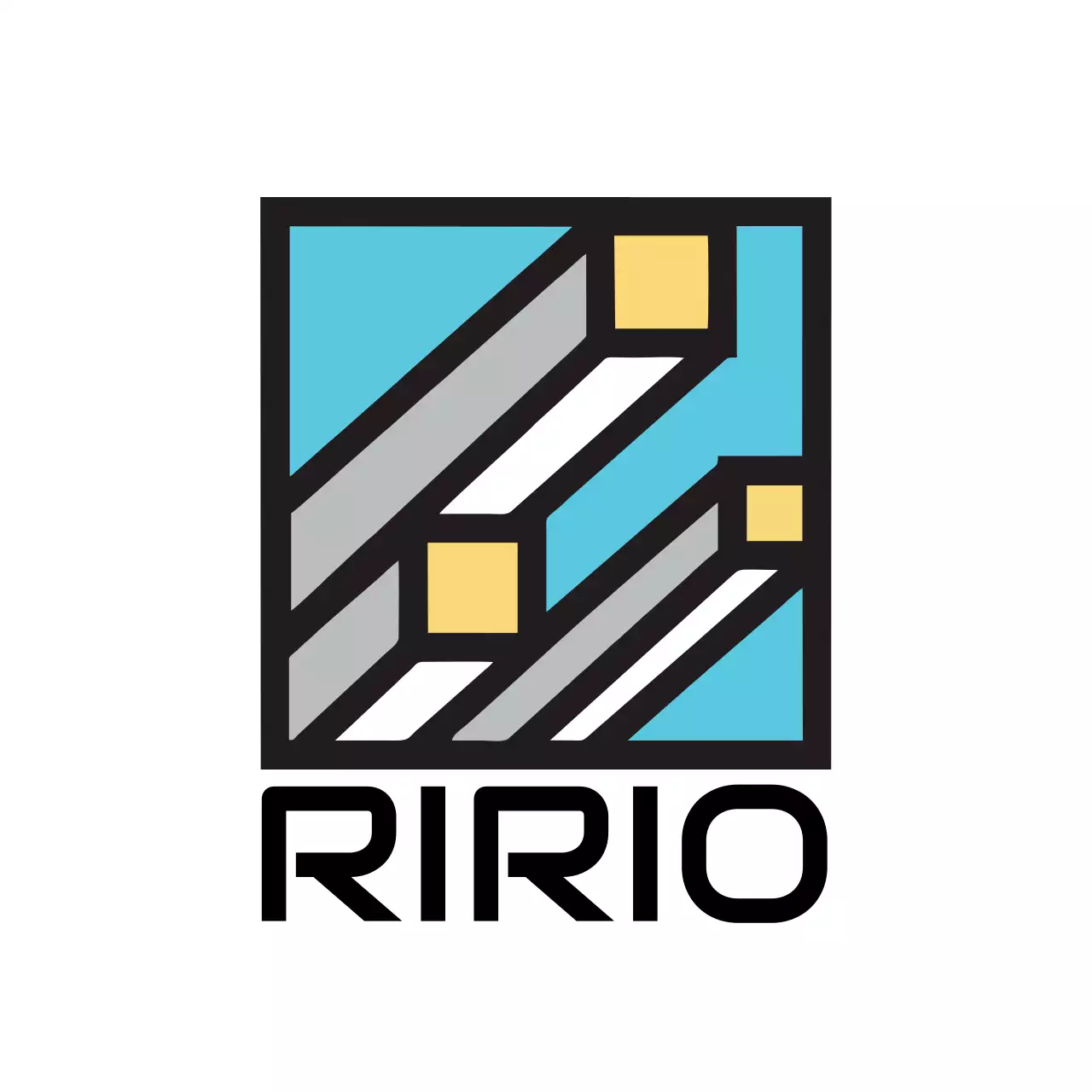 水色 幾何学 会社案内 ロゴ