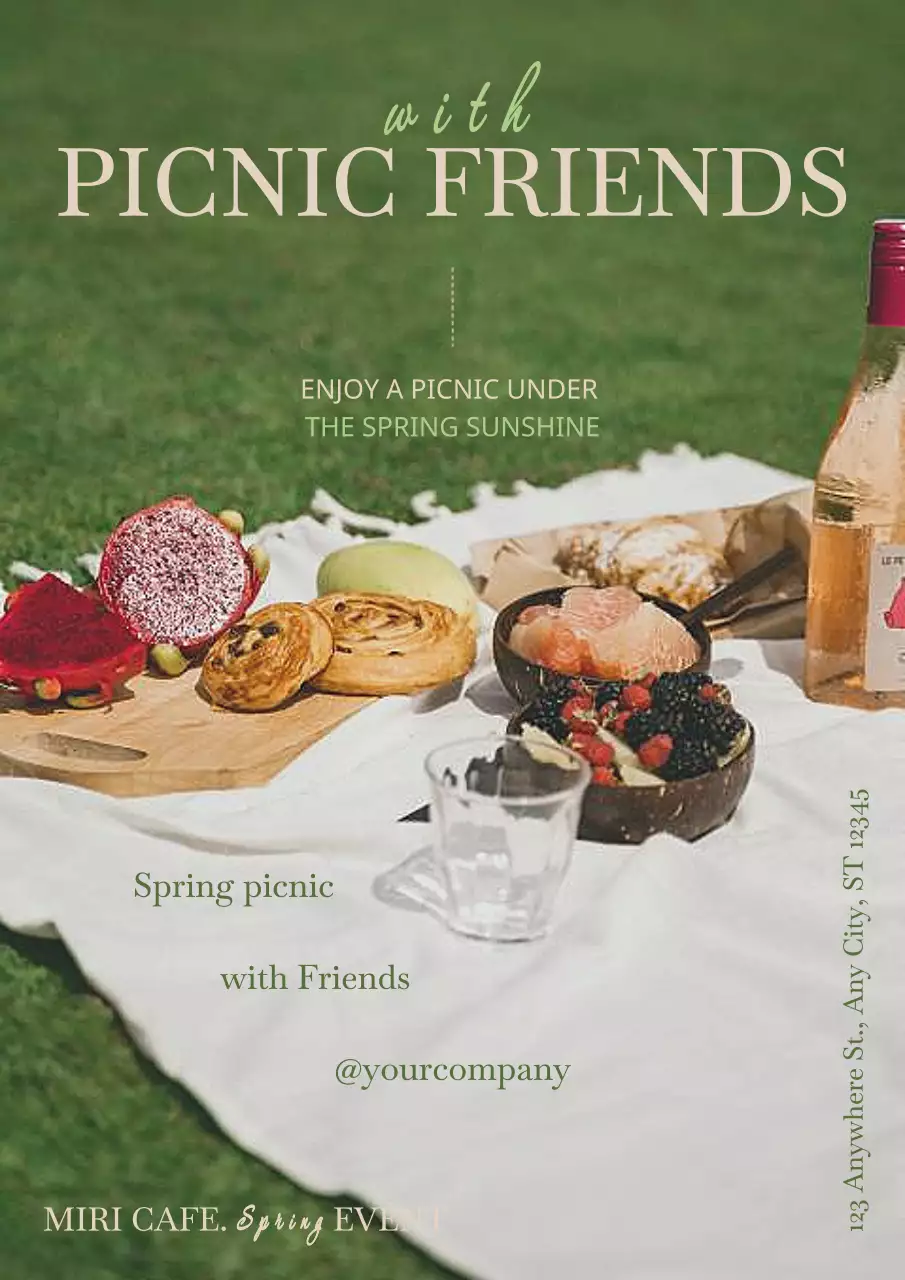 Green Rustic Picnic Event Poster