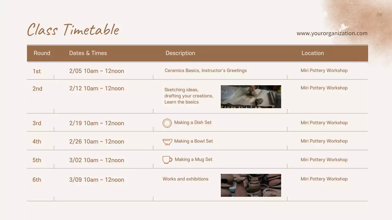 Beige Rustic Pottery Invitation Presentation