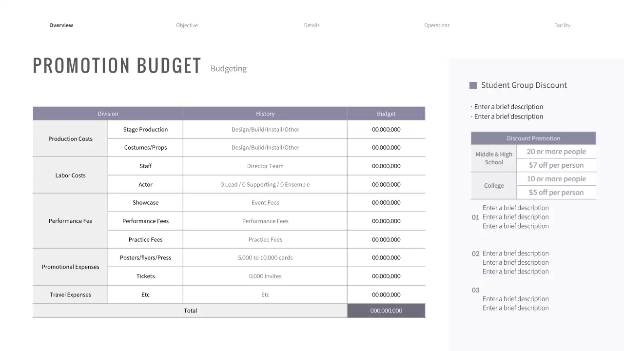 Purple Classic Concert Plan Presentation