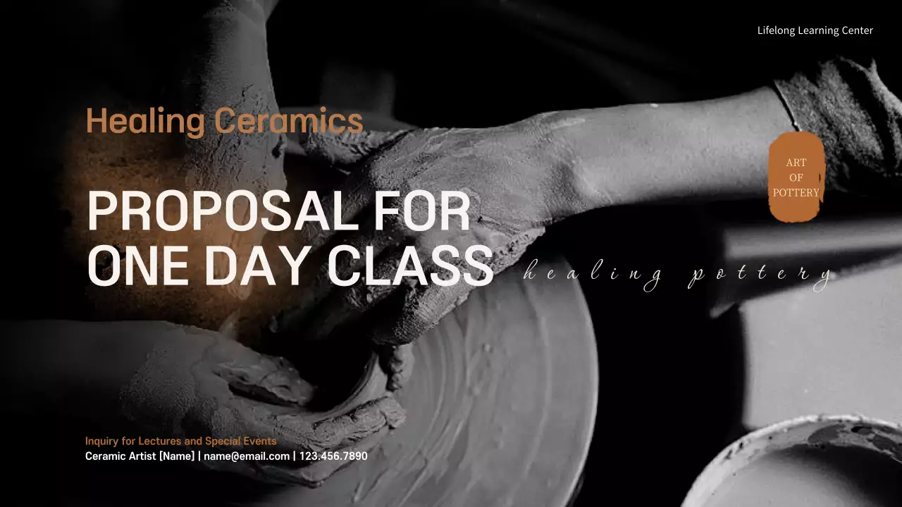 Beige Rustic Pottery Invitation Presentation