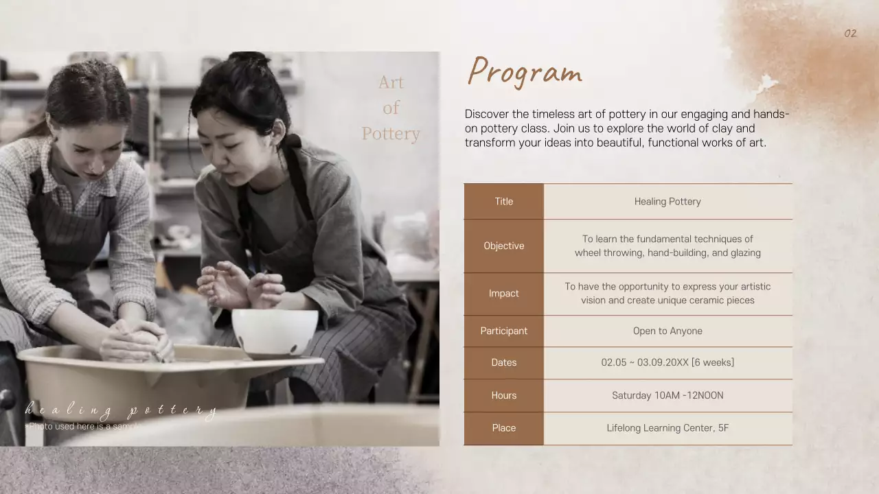 Beige Rustic Pottery Invitation Presentation