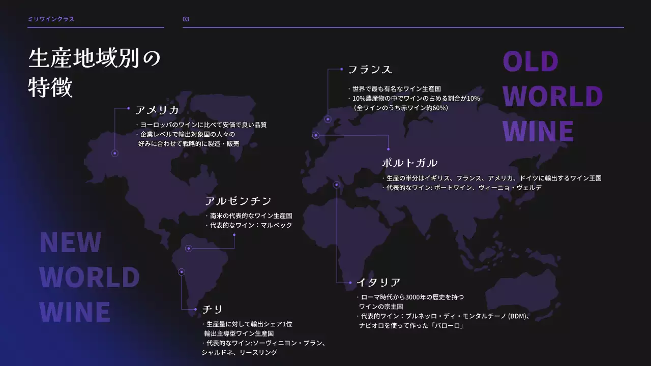 黒 モダン ワイン 資料 プレゼンテーション