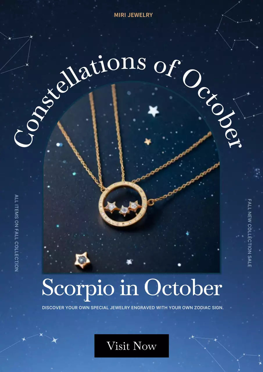 Blue Elegant Jewelry Promotion Poster