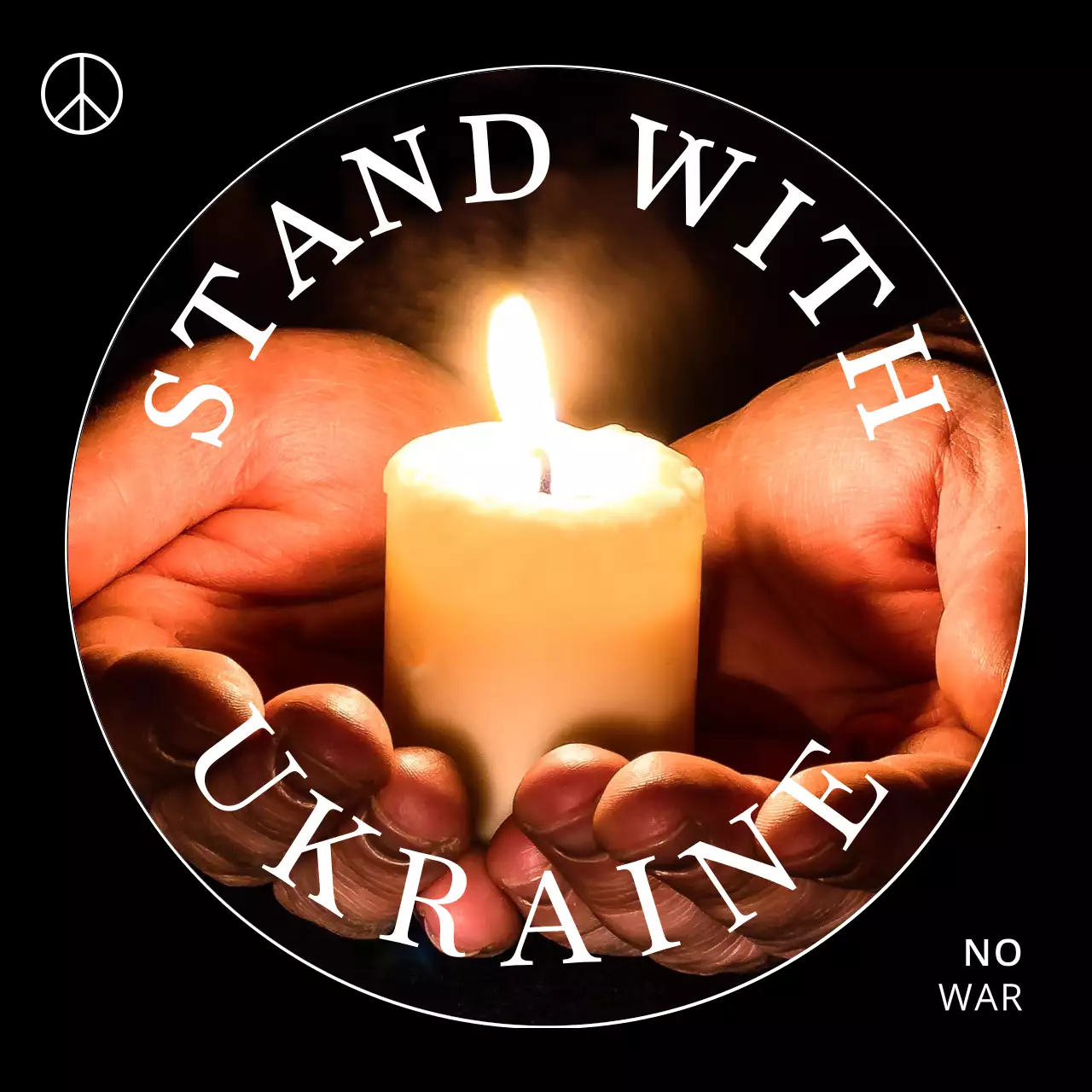 Black Minimalist Peace Announcement Instagram Post