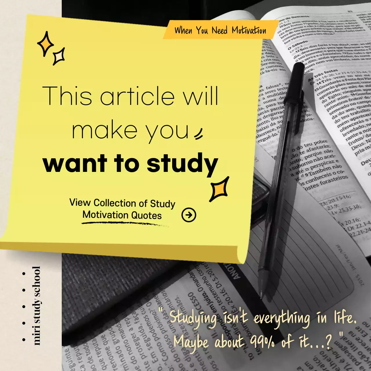 Yellow Modern Study Promotion Instagram Post