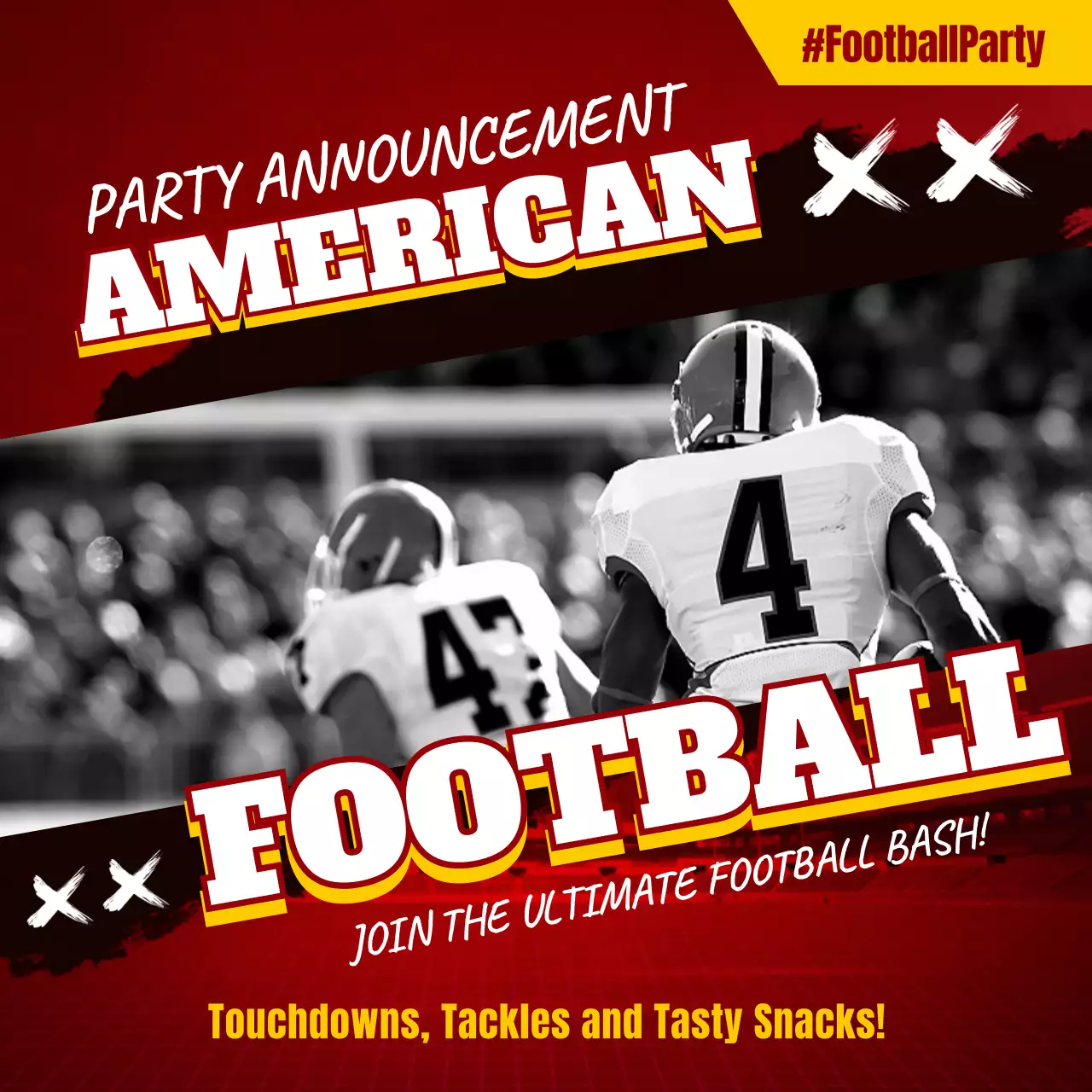 Red Bold 축구 발표 소셜 미디어 게시물