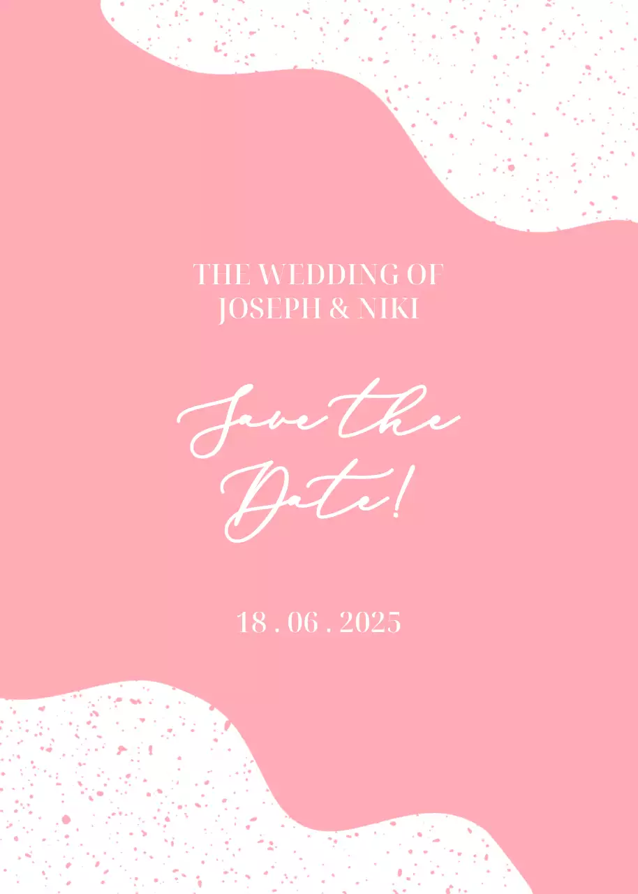심플한 핑크색 웨딩 초대장