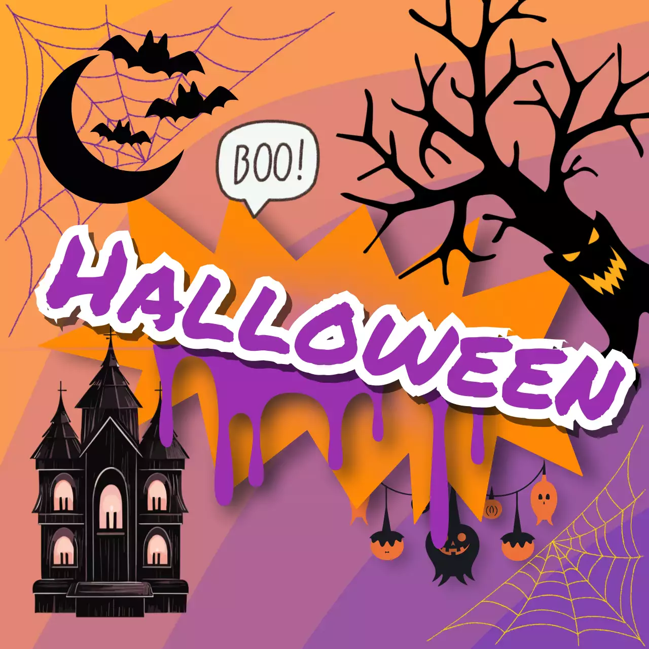 オレンジ ポップ ハロウィン ポスター