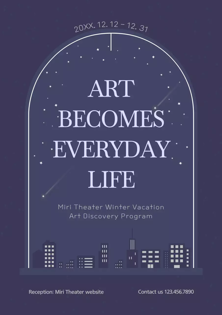 Navy Modern Art Exhibition Poster