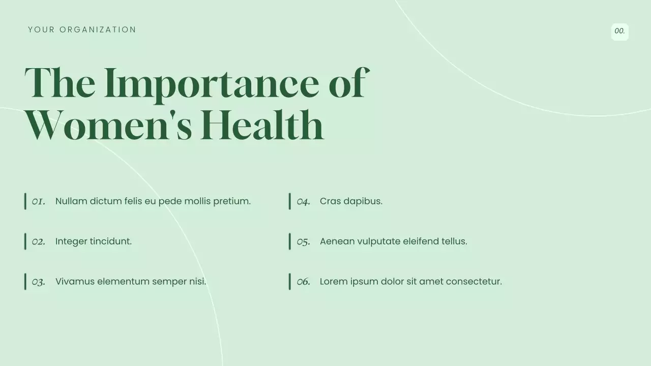 Green Elegant Women's Health Presentation