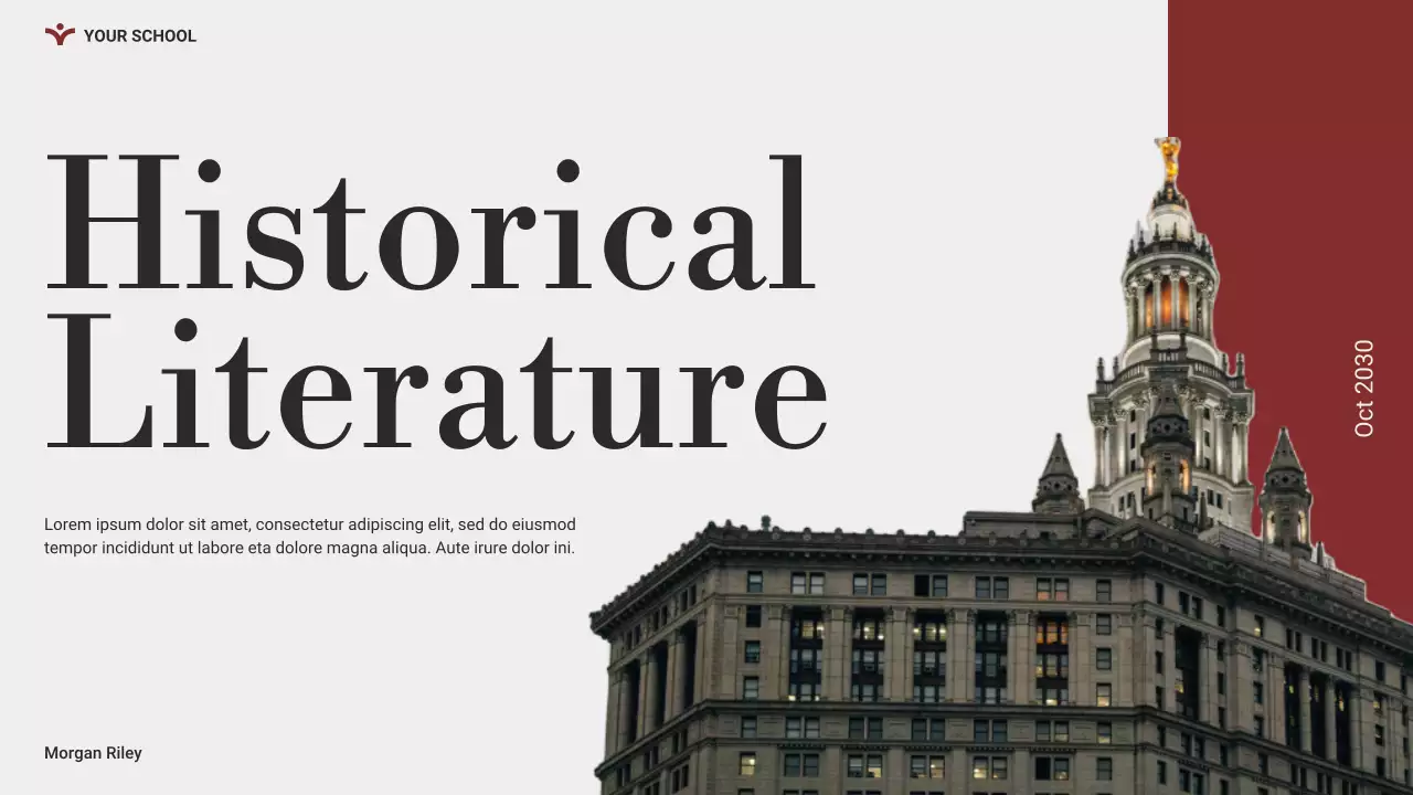 Red and White Modern Historical Literature Web Presentation