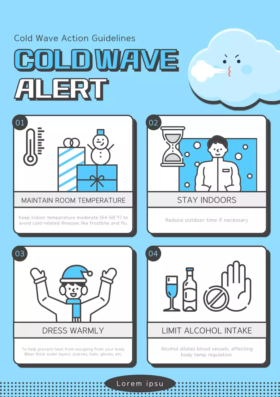 블루 모던 콜드 얼러트 가이드 포스터