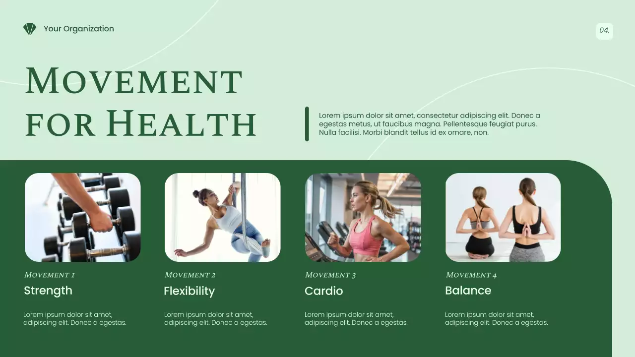 Green Elegant Women's Health Presentation