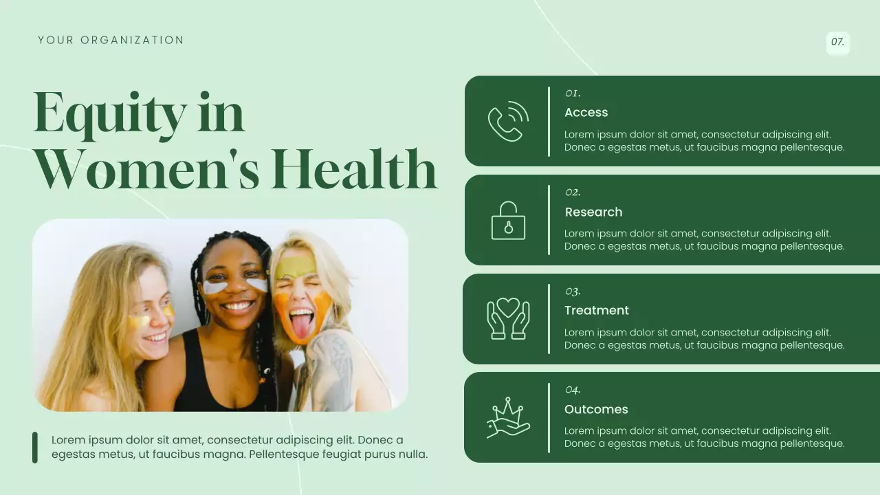 Green Elegant Women's Health Presentation