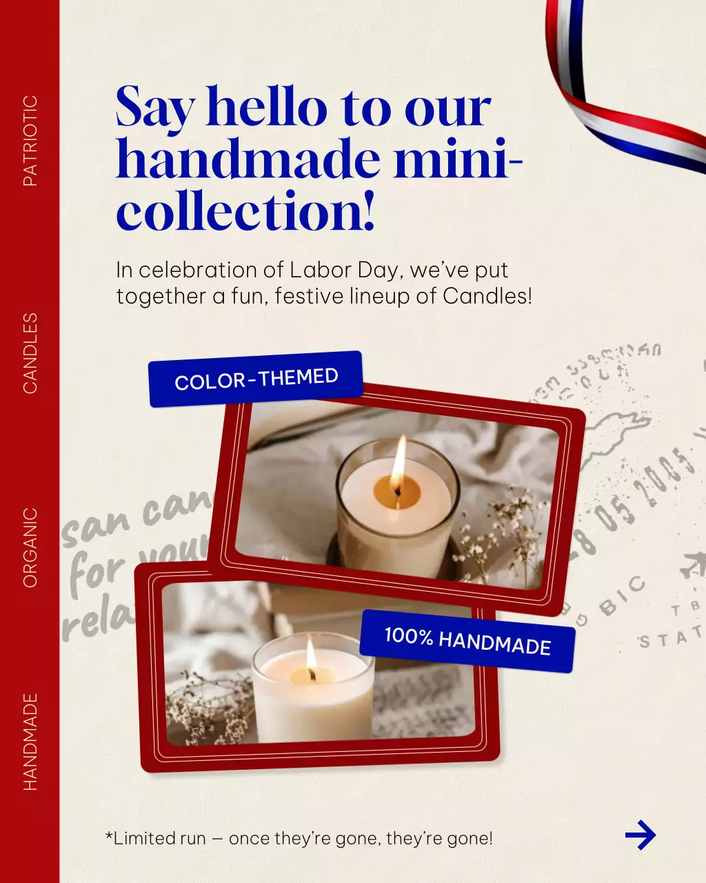 Red Minimal Candles Advertisement Instagram Post