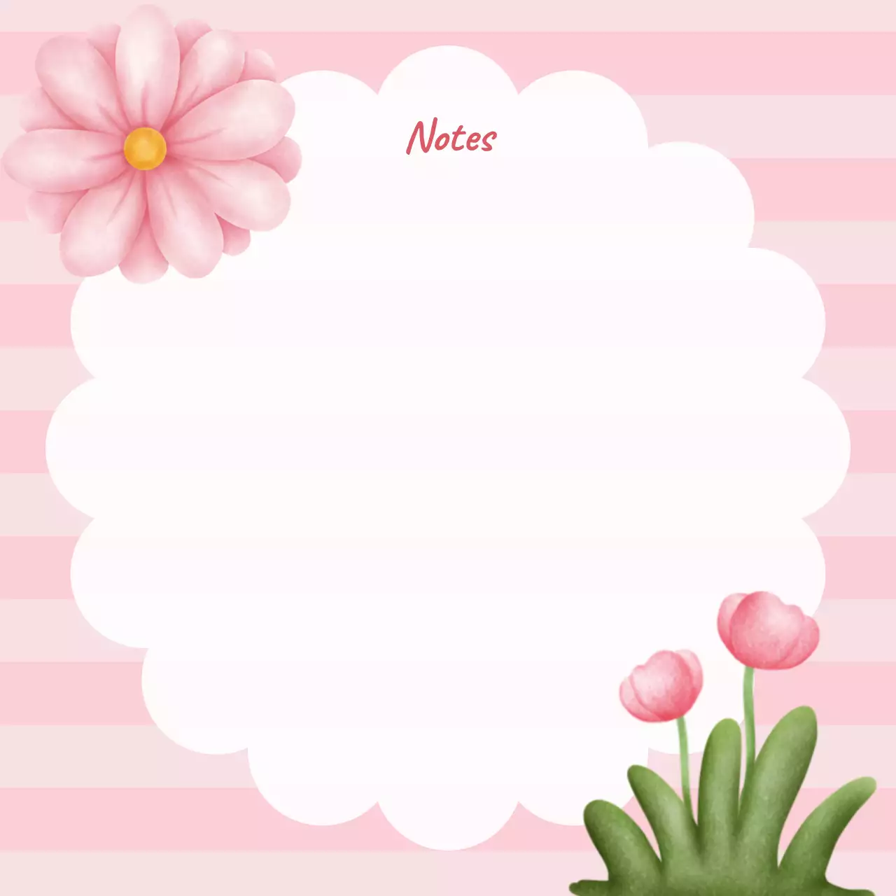 Perencana Catatan Bunga Merah Muda